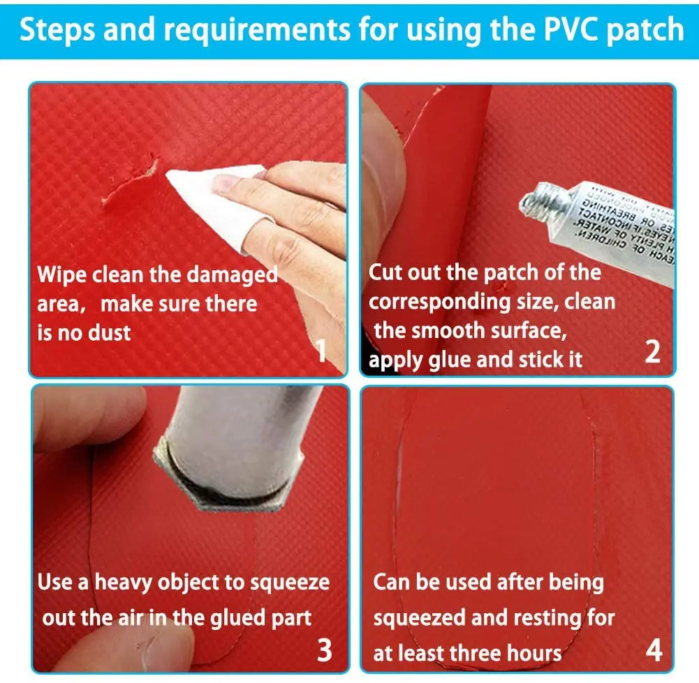 21×15CM Waterproof PVC Patch for Repair of Kayak, Inflatable Boat, Fender, Raft, Pontoon, Pools, Toys, Inflatable Sofas, Canoes, Lounge Chair