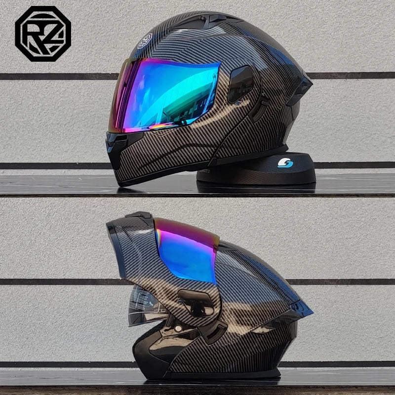 ORZ Personalised Motorcycle Full Face Helmet Men Women Fashion Dual Lens Helmets Motocross Racing Modular Flip Up Casco Moto
