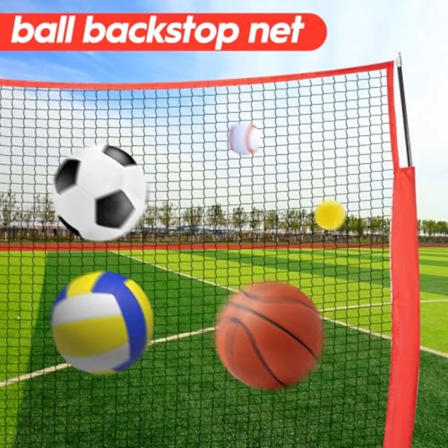 7x7ft/10x16ft/10x20ft Portable Sport Net Backstop Net for Softball, Lacrosse, Soccer with Handbag and 12 Ground Nails.