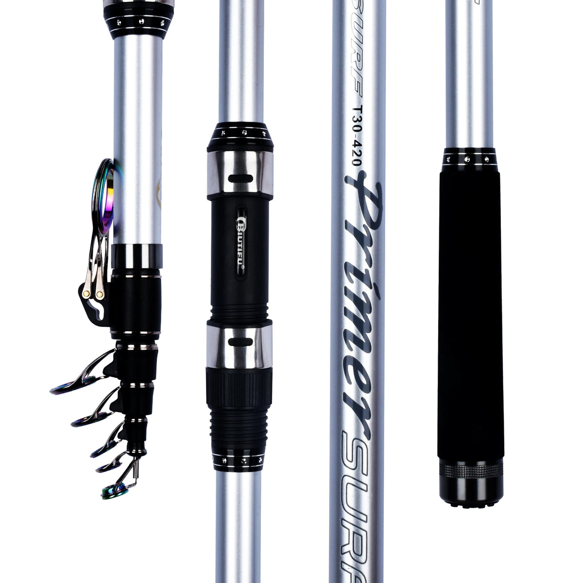 BIUTIFU Telescopic Surf Spinning Fishing Rods 5.3m 5.0m 4.5m 4.2m 3.9m 30T Carbon Power 60-150g Throw Surfcasting Shore Casting Pole