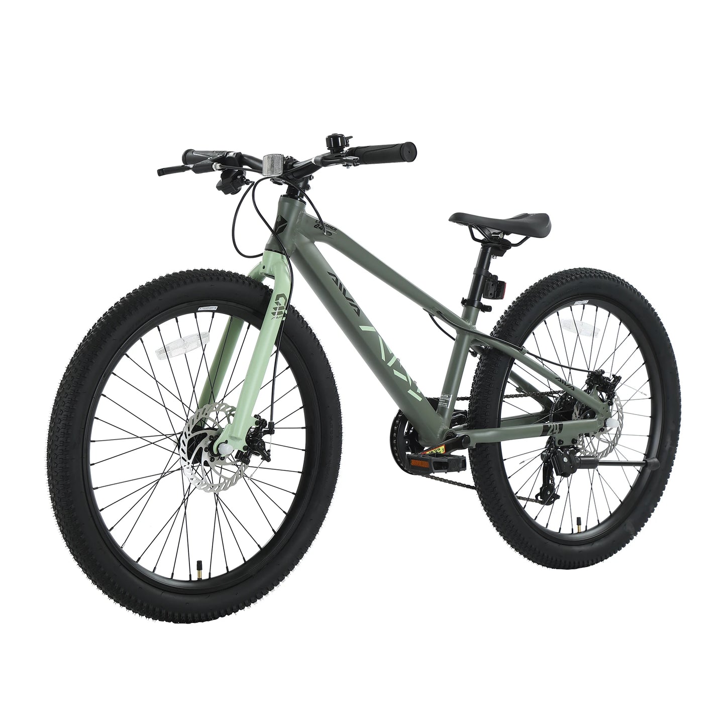 AIVA EXPLOPER24 Hardtail MTB, 7 Speed Mountain Bike, Bicycle for Teenagers and Adults, 24 Inch Wide Tires, Lightweight Aluminum Frame, Front & Rear Disc Brakes