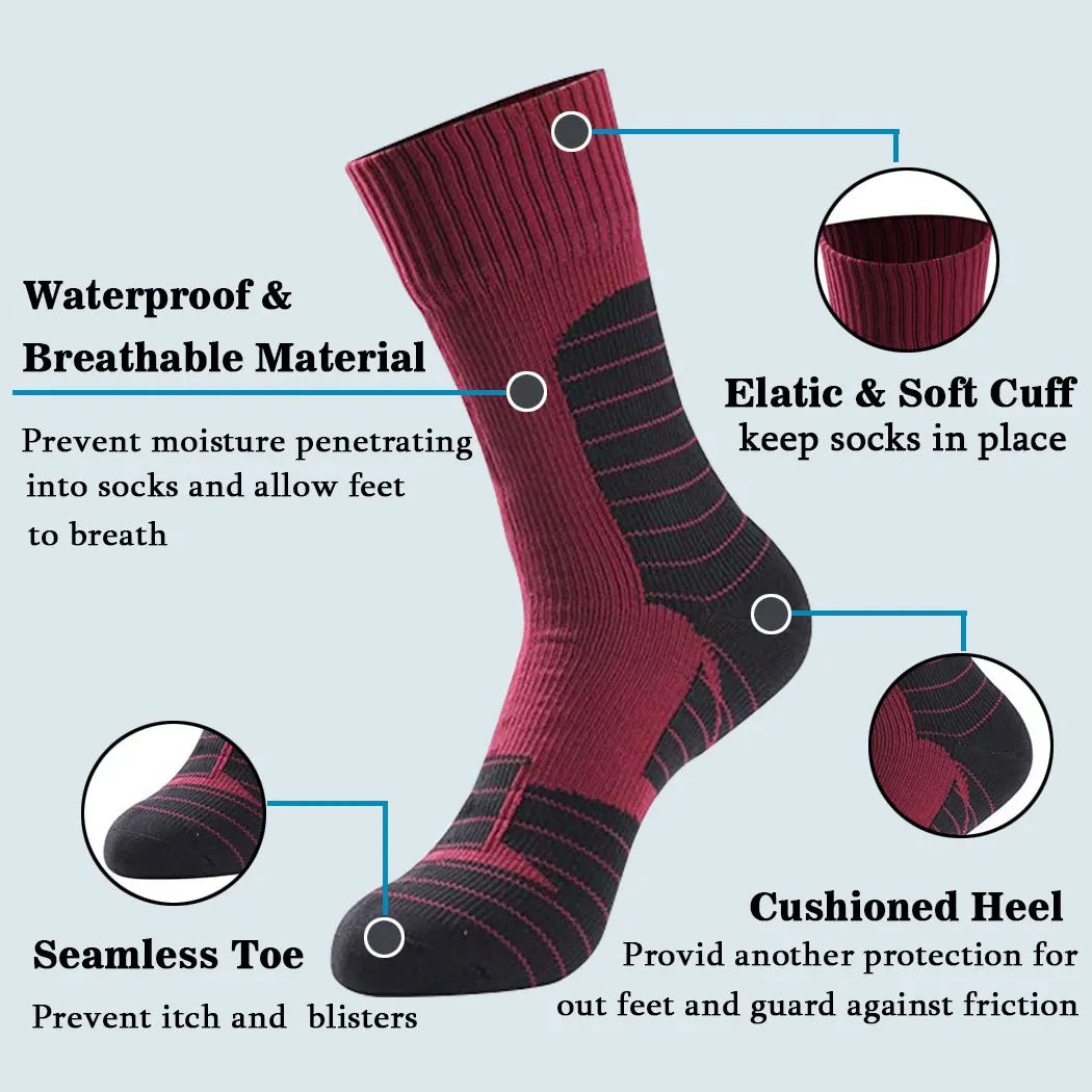 Unisex Waterproof Breathable Dry Socks for Outdoor Fishing, Wading, Kayaking, Hiking, Camping, Trekking, Cycling, Snow Boarding, Skiing