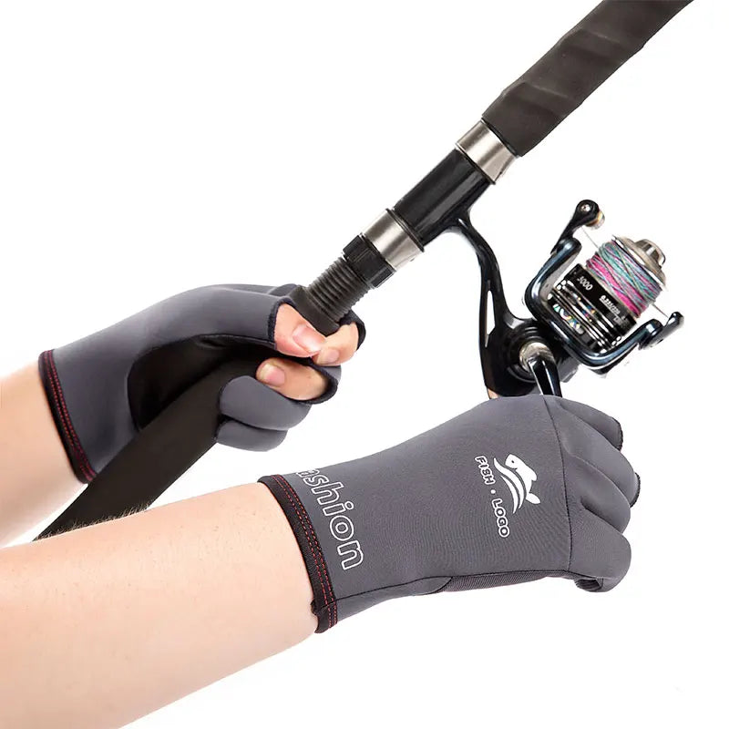 Neoprene Anti-Slip Fly-Fishing, Hunting Gloves Skidproof 3 Fingerless Gloves for Photography, Motorcycling, Shooting, Cycling, Hiking, Phone