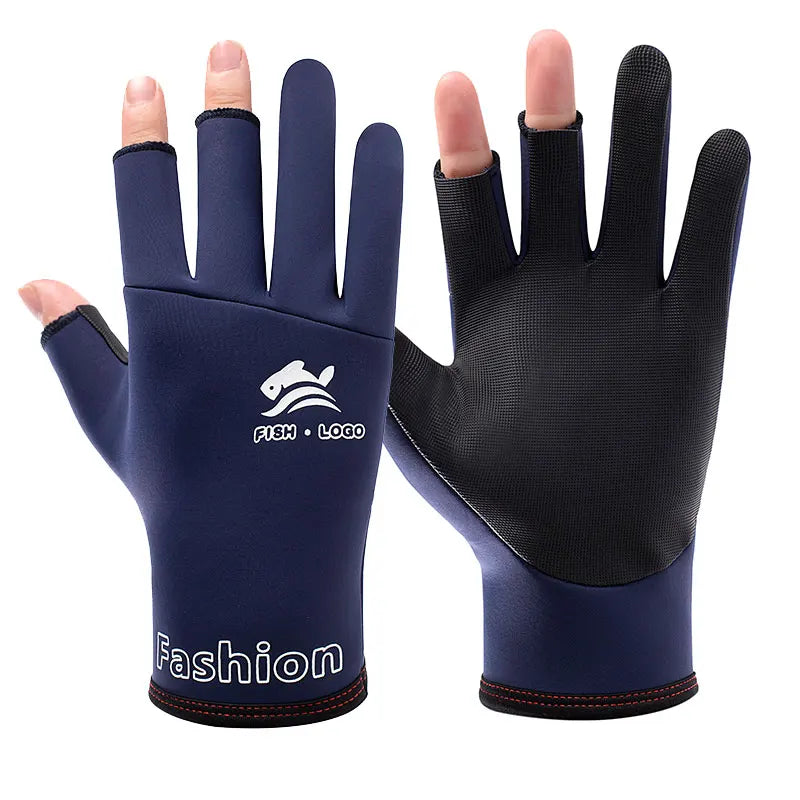 Neoprene Anti-Slip Fly-Fishing, Hunting Gloves Skidproof 3 Fingerless Gloves for Photography, Motorcycling, Shooting, Cycling, Hiking, Phone