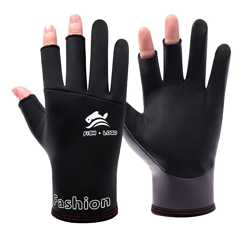 Neoprene Anti-Slip Fly-Fishing, Hunting Gloves Skidproof 3 Fingerless Gloves for Photography, Motorcycling, Shooting, Cycling, Hiking, Phone