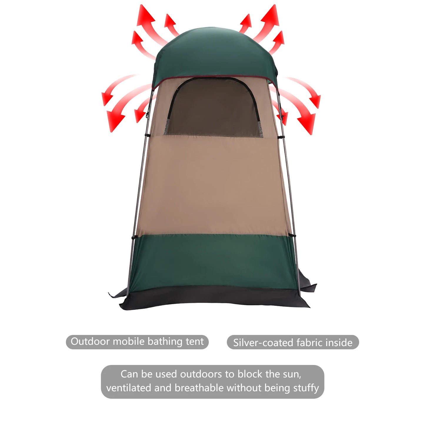 63*63*94.5 in Portable Shower Tent, Sun Protection, Waterproof, Privacy Shelter, Outdoor Camping Toilet for Camping, Hiking, Beach