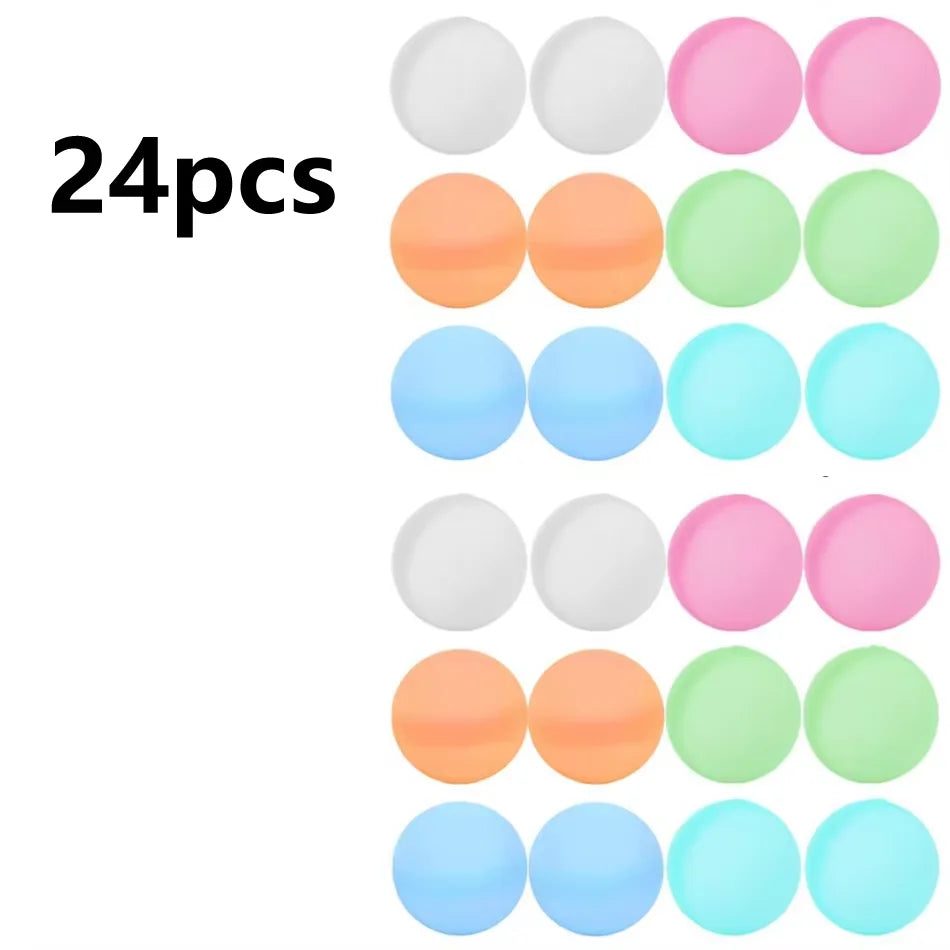 6-60PCS Reusable Silicone Water Balloons Fast Fill Auto Sealing Water Bombs Summer Outdoor Party Game Toys