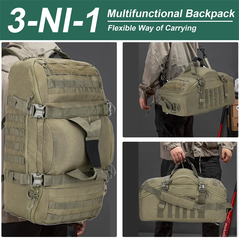 LQARMY 30L 45L 80L Outdoor Mountaineering Bag Molle Tactical Backpack Large Duffel Bag Hiking Camping Travel Bags