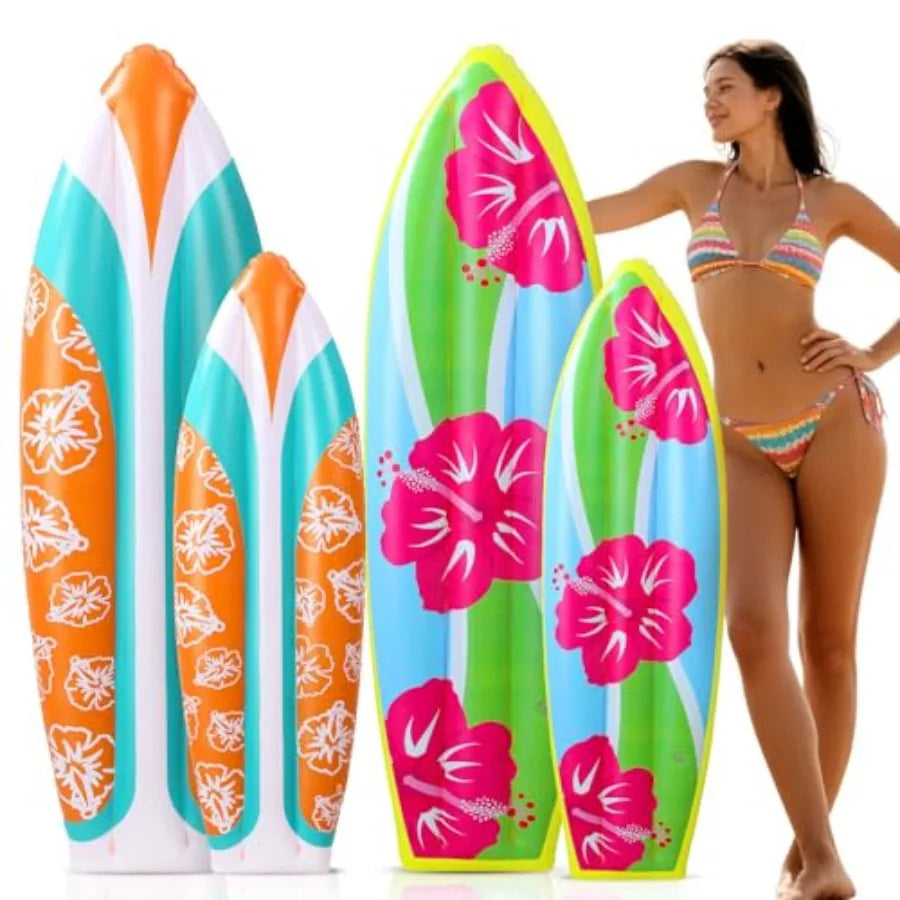 4 Pcs flatable Surf Board flatable Luau Party Decorations Blow up Surfboard