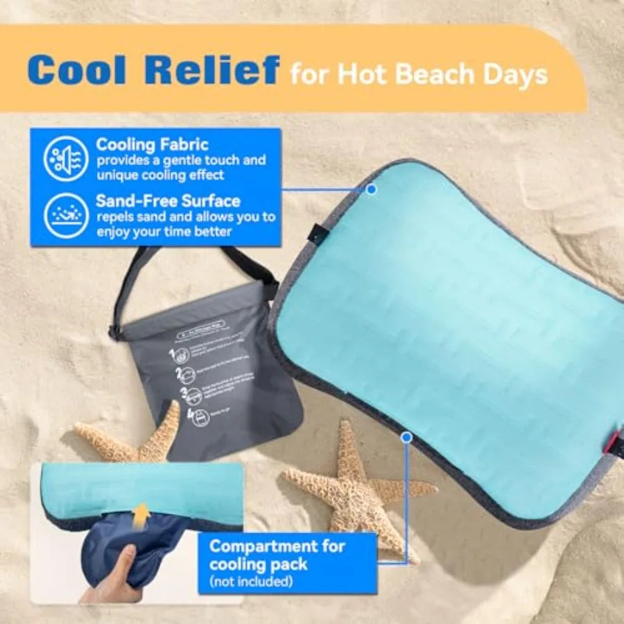 Beach Pillow for Sand -Pack, Washable Inflatable Pillows for Pool, Portable Camping Pillows with Removable Cover, Soft Air Sand