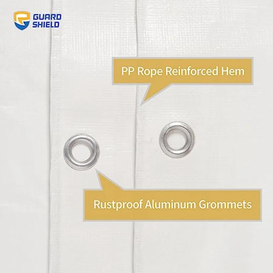 Outdoor Cover for Roof, Car, Boat, Truck -Tarps Heavy Duty Plus+ Waterproof Feet, 12mil Large Tarp with Reinforced Grommets,