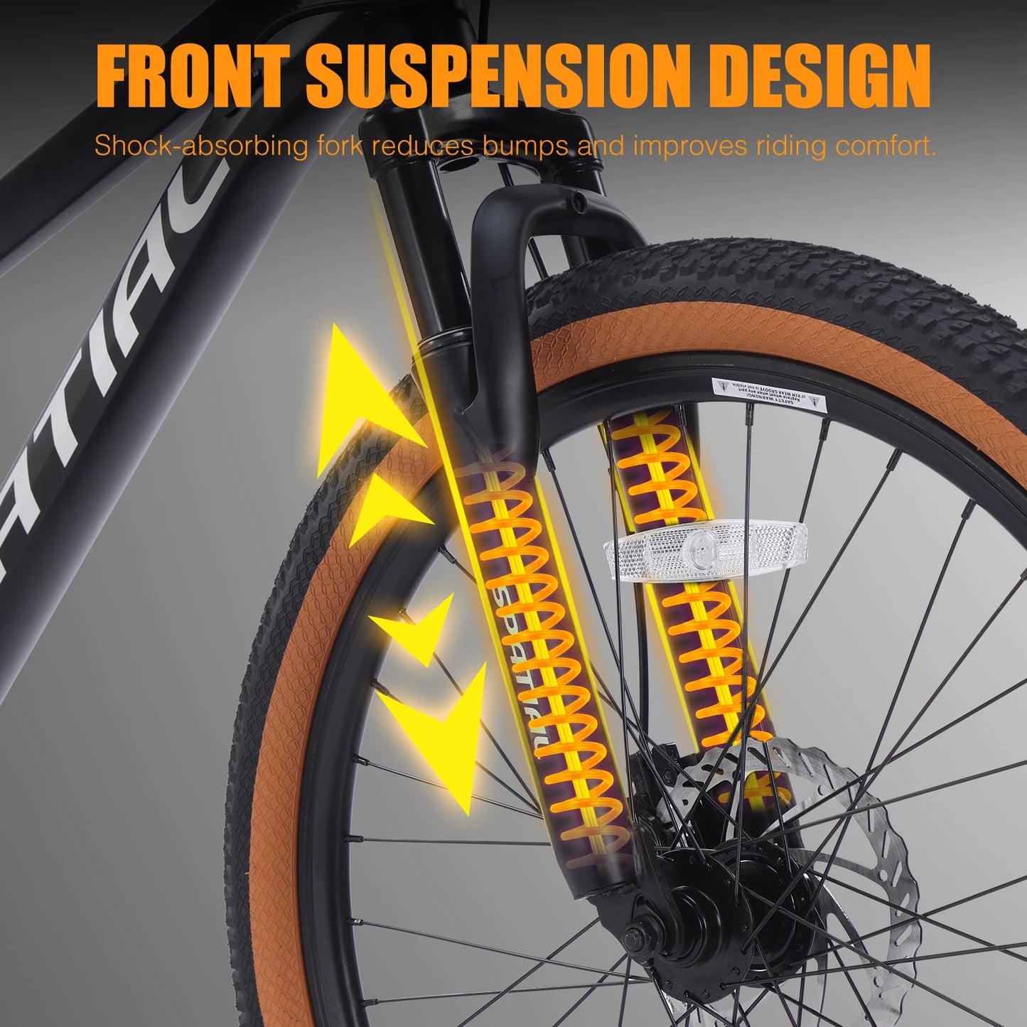 SPATIAL MT24FS 24 Inch Hardtail MTB, 21 Speed Mountain Bike, Bicycle for Teenagers and Adults, Lightweight Aluminum Frame, Suspension Fork, Front & Rear Disc Brakes