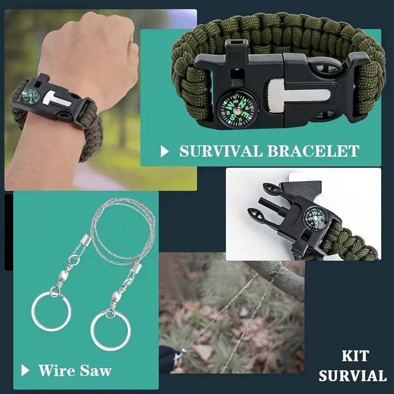 240 Survival Kit for Outdoor Adventure Travel Camping Sports Office Car School Emergency First Aid Equipment Tool Gift for Men And Women