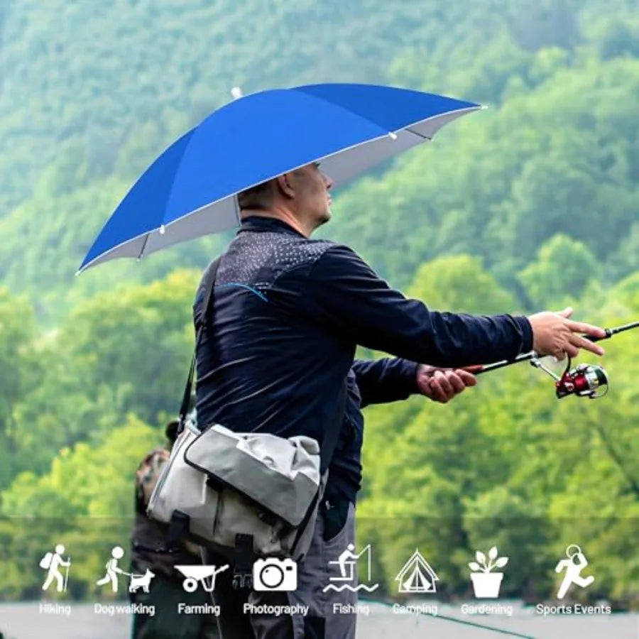 Fishing Umbrella Hat, Lightweight Adjustable Headband, for Adults Women and Men