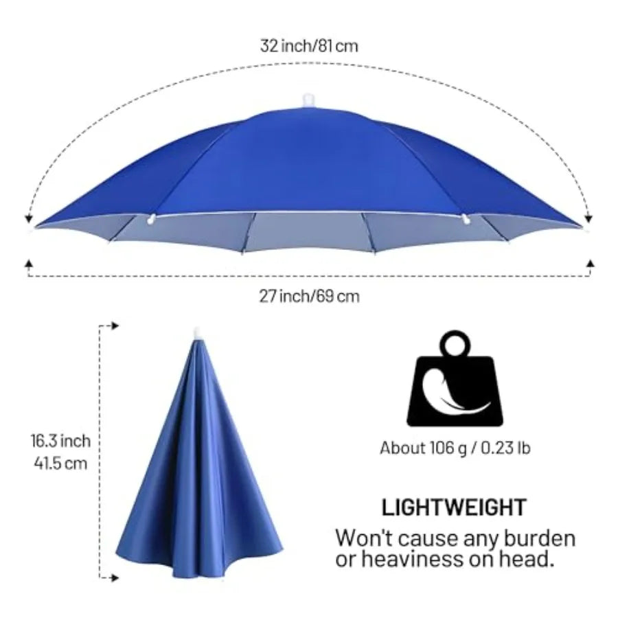 Fishing Umbrella Hat, Lightweight Adjustable Headband, for Adults Women and Men