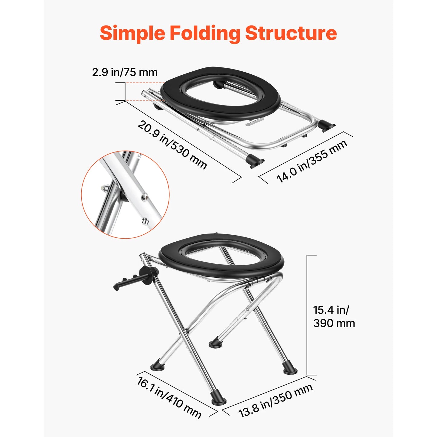 SucceBuy Portable Toilet for Camping 350 lbs Weight Capacity with Soft Seat for Adults Suitable for Truckers RV Travel Camping