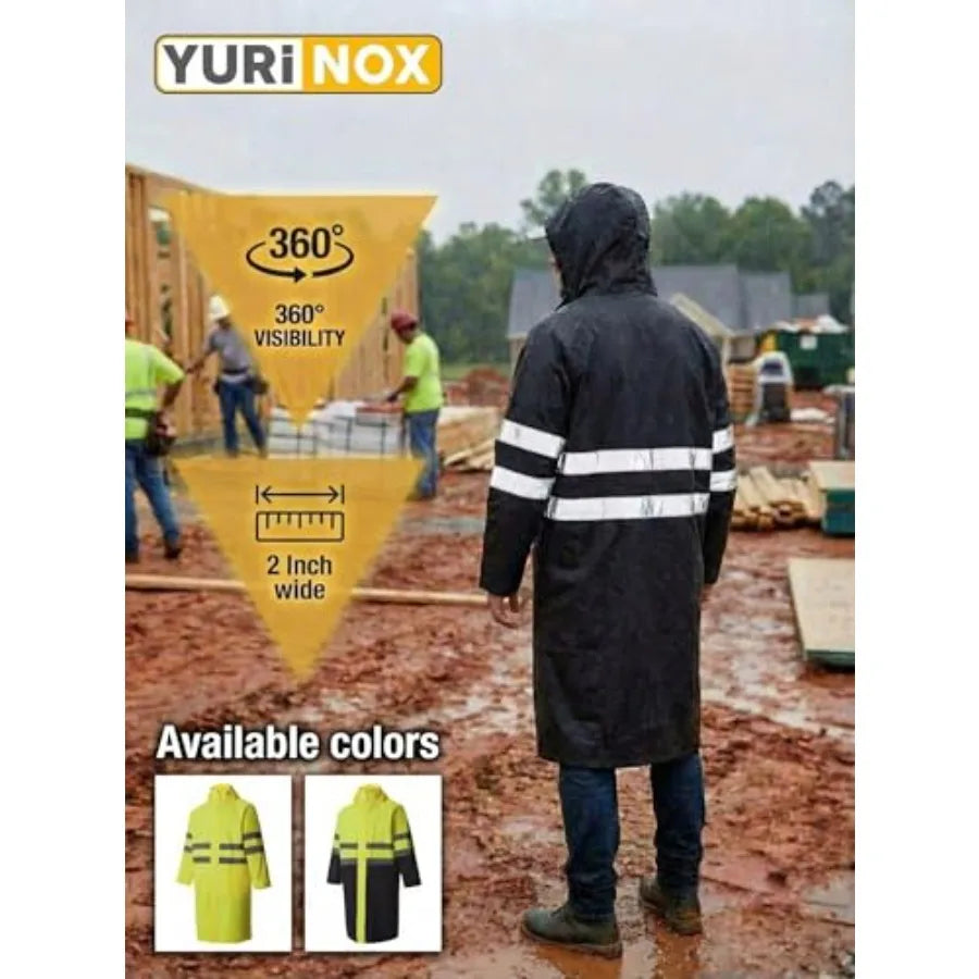 Long Hooded Waterproof Rain Jacket