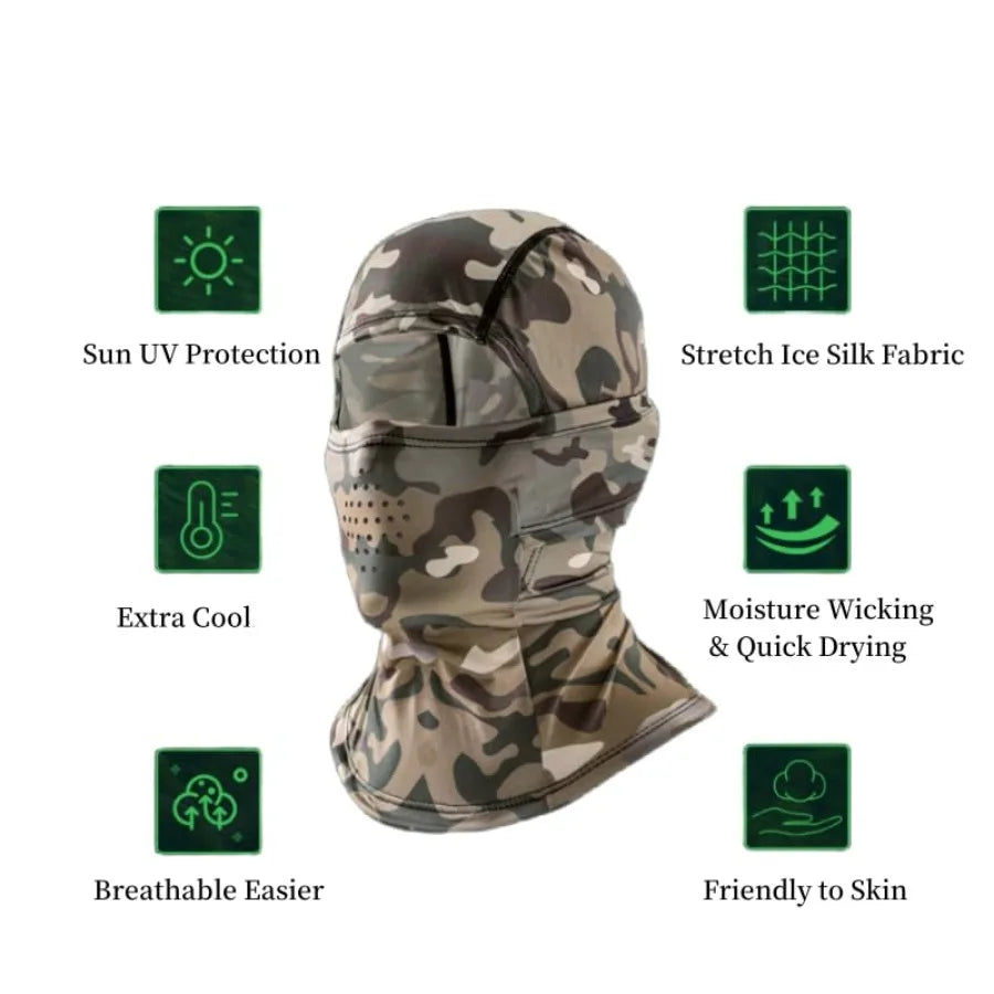 Camo Balaclava Face Mask for Men Women UV Sun Protection Cycling Neck Scarf Gaiter Head Breathable Motorcycle