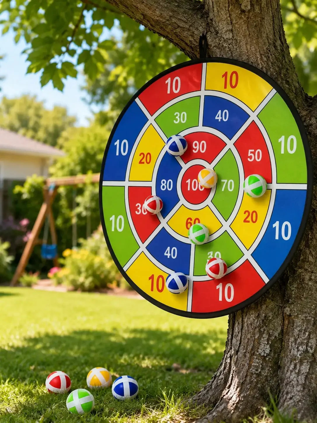 6pcs/12pcs Sticky Ball Dart Board Set, Indoor & Outdoor Toy, Parent-Child Interaction, Birthday Gift, Party Game Supplies