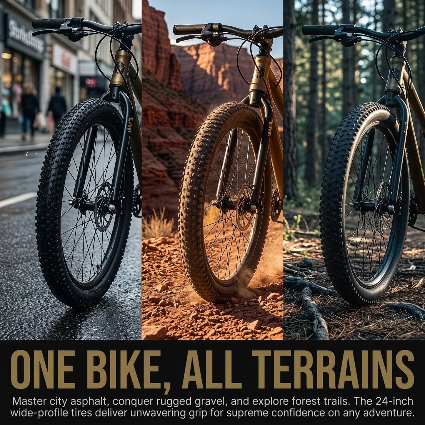 AIVA EXPLOPER24 Hardtail MTB, 7 Speed Mountain Bike, Bicycle for Teenagers and Adults, 24 Inch Wide Tires, Lightweight Aluminum Frame, Front & Rear Disc Brakes