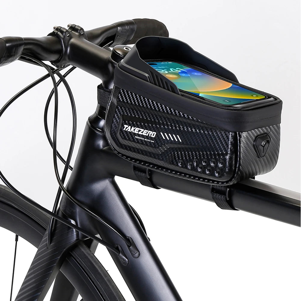 1L Bicycle Upper Tube Bag Waterproof Bike Front Frame Bag 6.8 Inch Touch Screen Road Bike Accessories