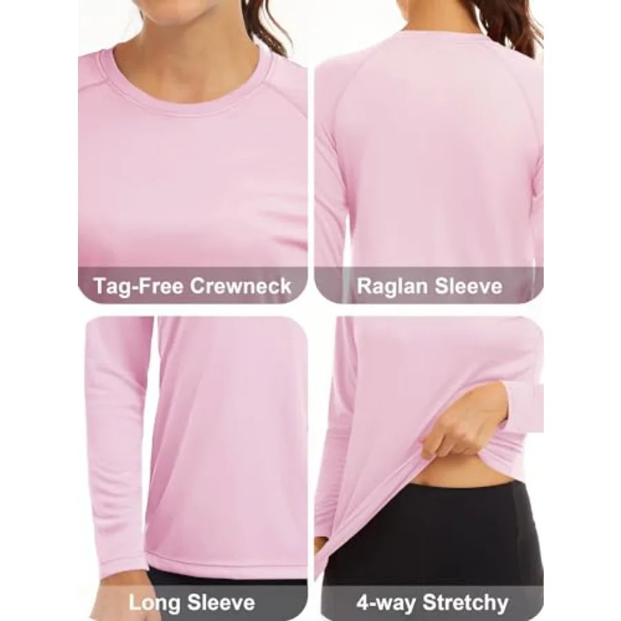 MAGCOMSEN Women's Long Sleeve Shirts UPF 50+ Sun Protection Shirts for Hiking Fishing Workout Rash Guard