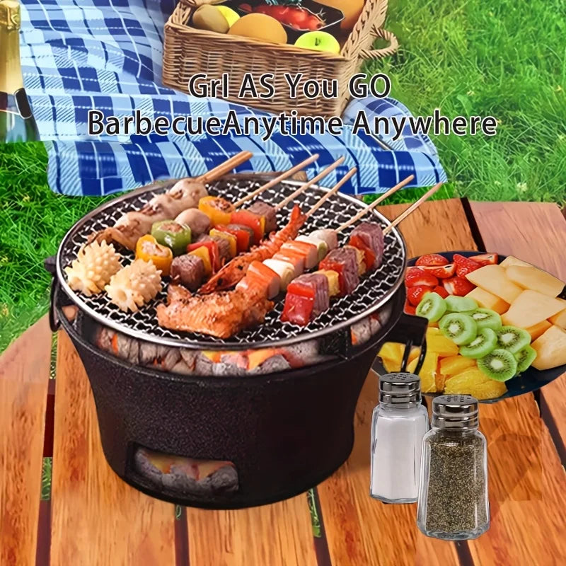 KL1 Cast Iron Oven Fireplace Charcoal And Alcohol Stove Barbecue Family Outdoor Picnic Water Tea Boiling Stove Garden Camping