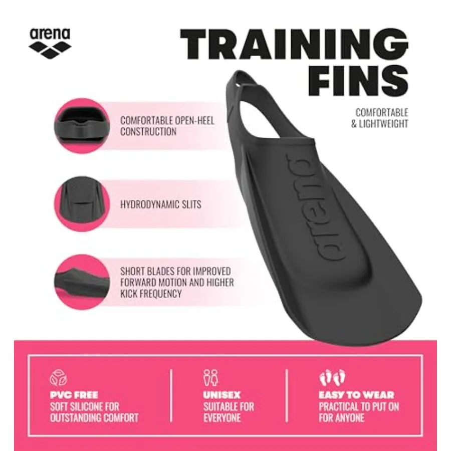 Unisex Adult Comfortable Lightweight Swim Training Fins for Men and Women Silicone Short Blade Flippers Open Heel