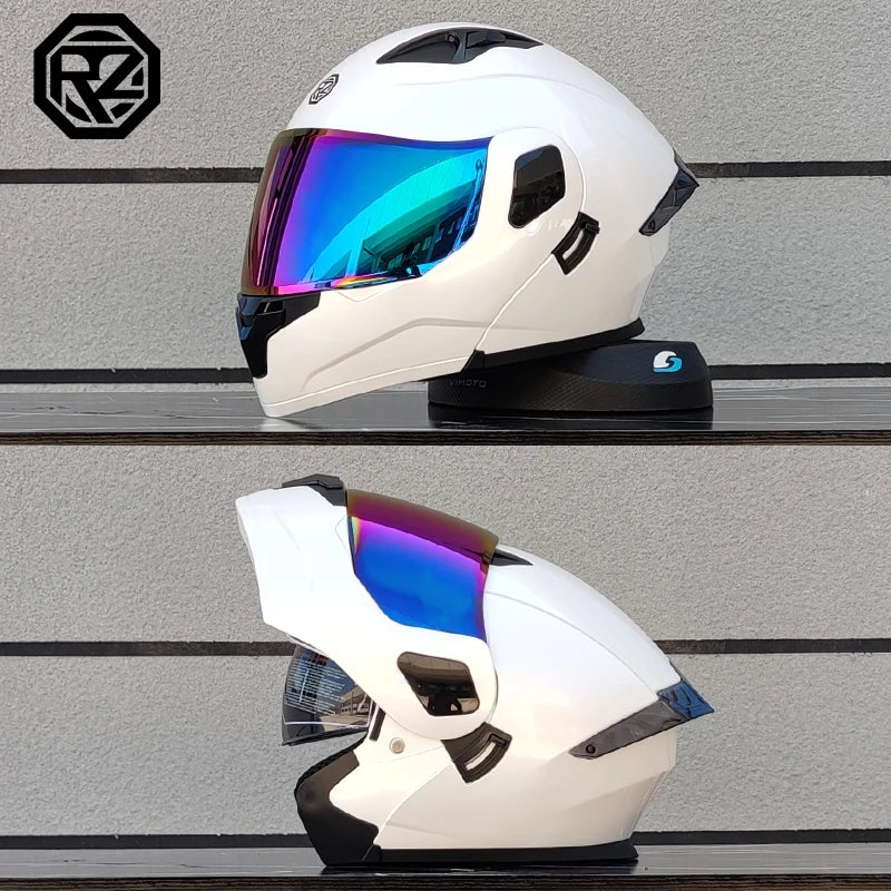 ORZ Personalised Motorcycle Full Face Helmet Men Women Fashion Dual Lens Helmets Motocross Racing Modular Flip Up Casco Moto