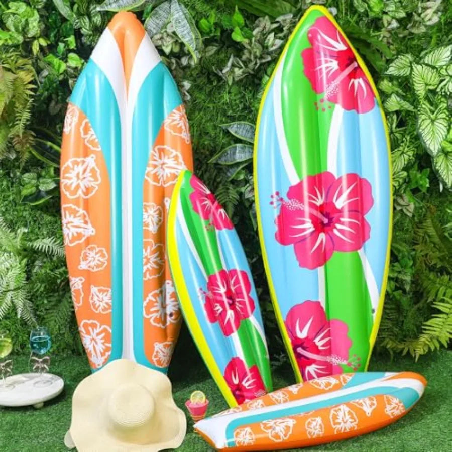 4 Pcs flatable Surf Board flatable Luau Party Decorations Blow up Surfboard