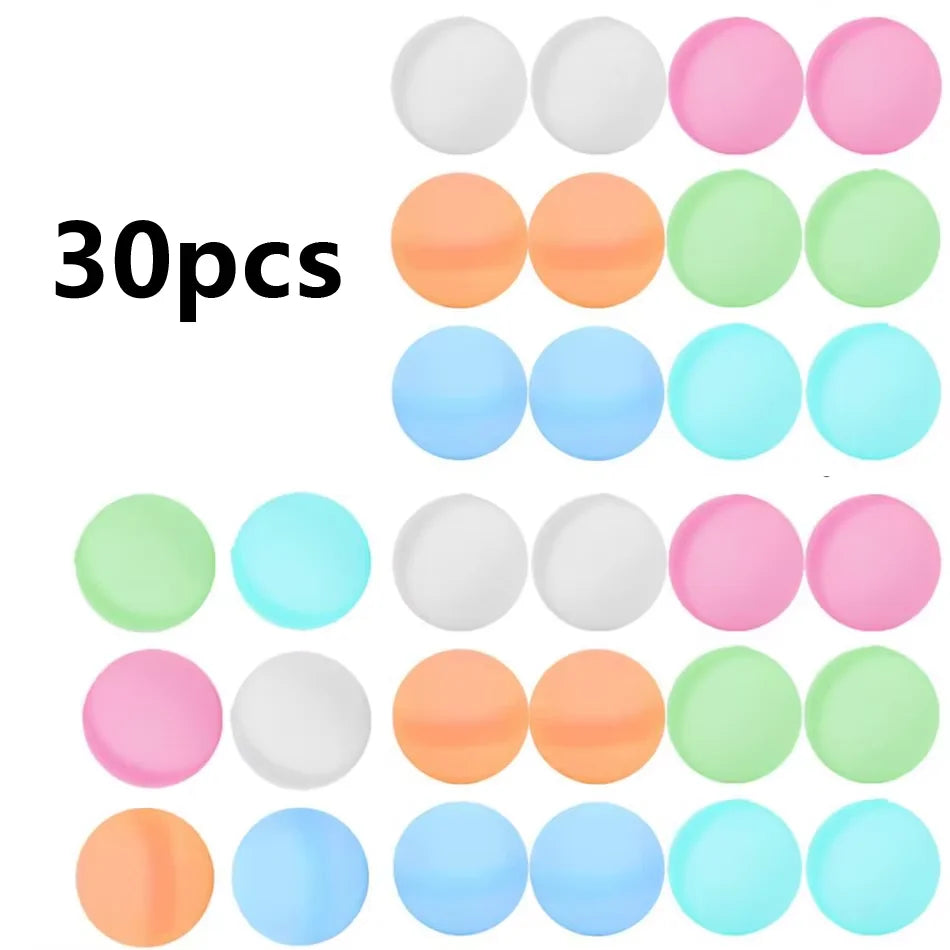 6-60PCS Reusable Silicone Water Balloons Fast Fill Auto Sealing Water Bombs Summer Outdoor Party Game Toys