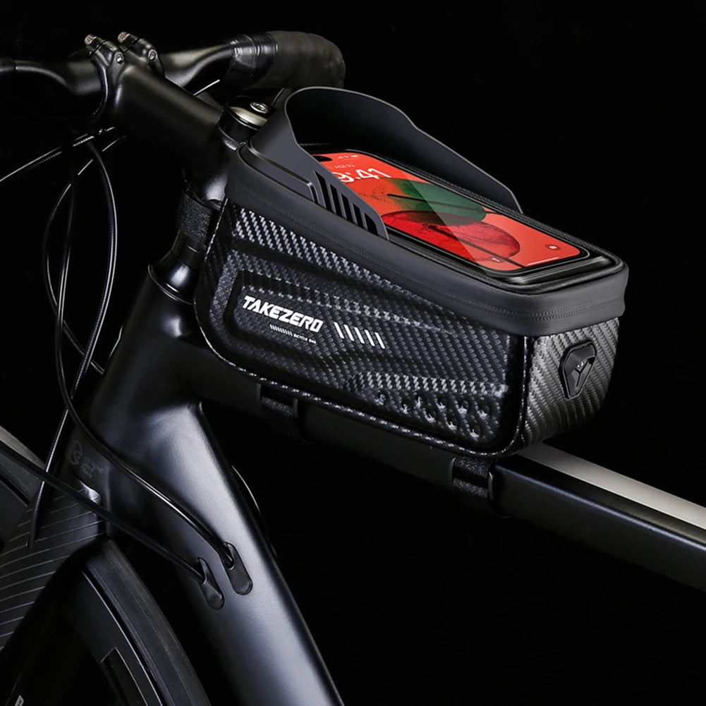 1L Bicycle Upper Tube Bag Waterproof Bike Front Frame Bag 6.8 Inch Touch Screen Road Bike Accessories
