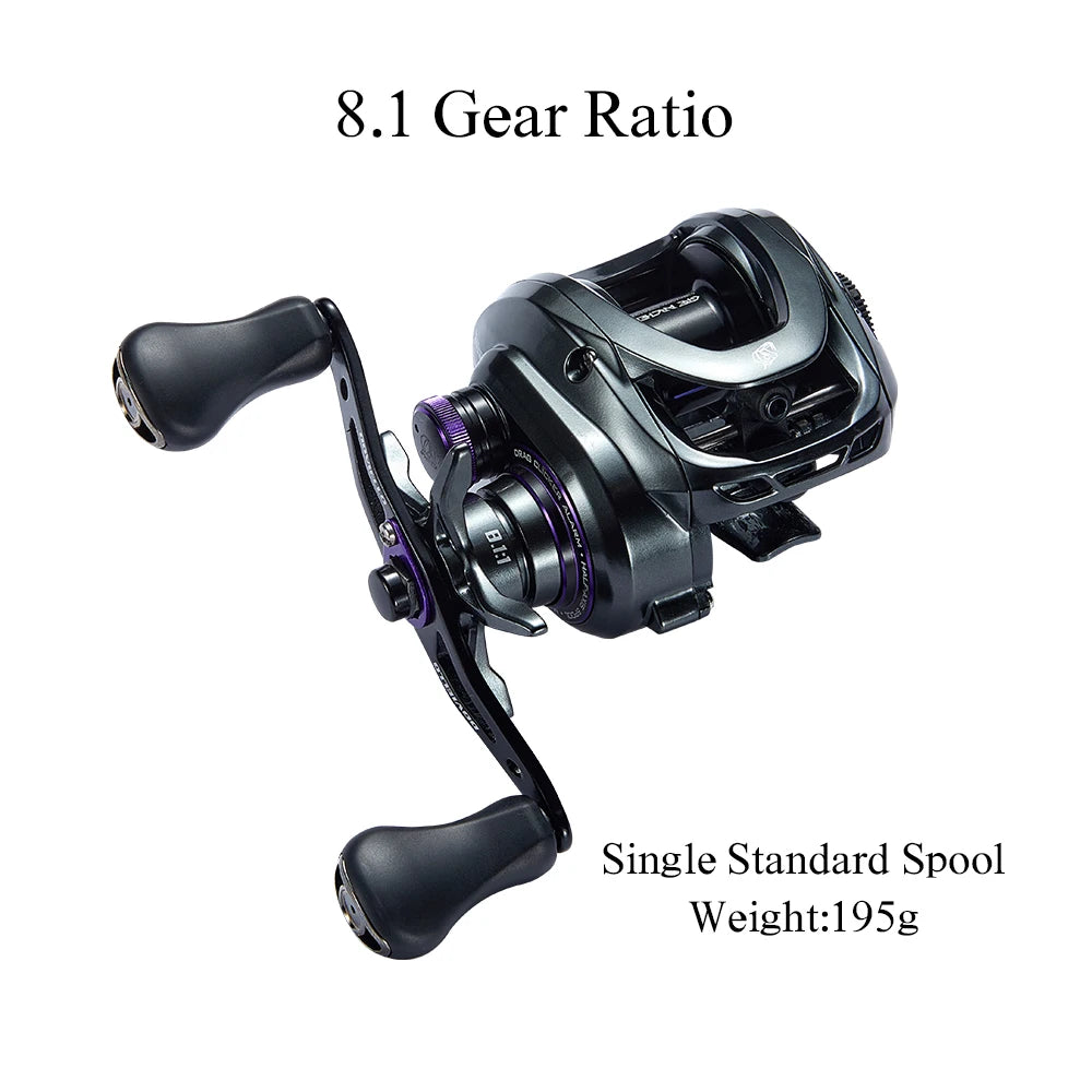 Soloking GKA200 Pro Baitcasting Fishing Reels 7.1:1/8.1:1 High-Speed Gear Ratio 9KG Drag Power 6+1 BB 30Levels Magnet Braking