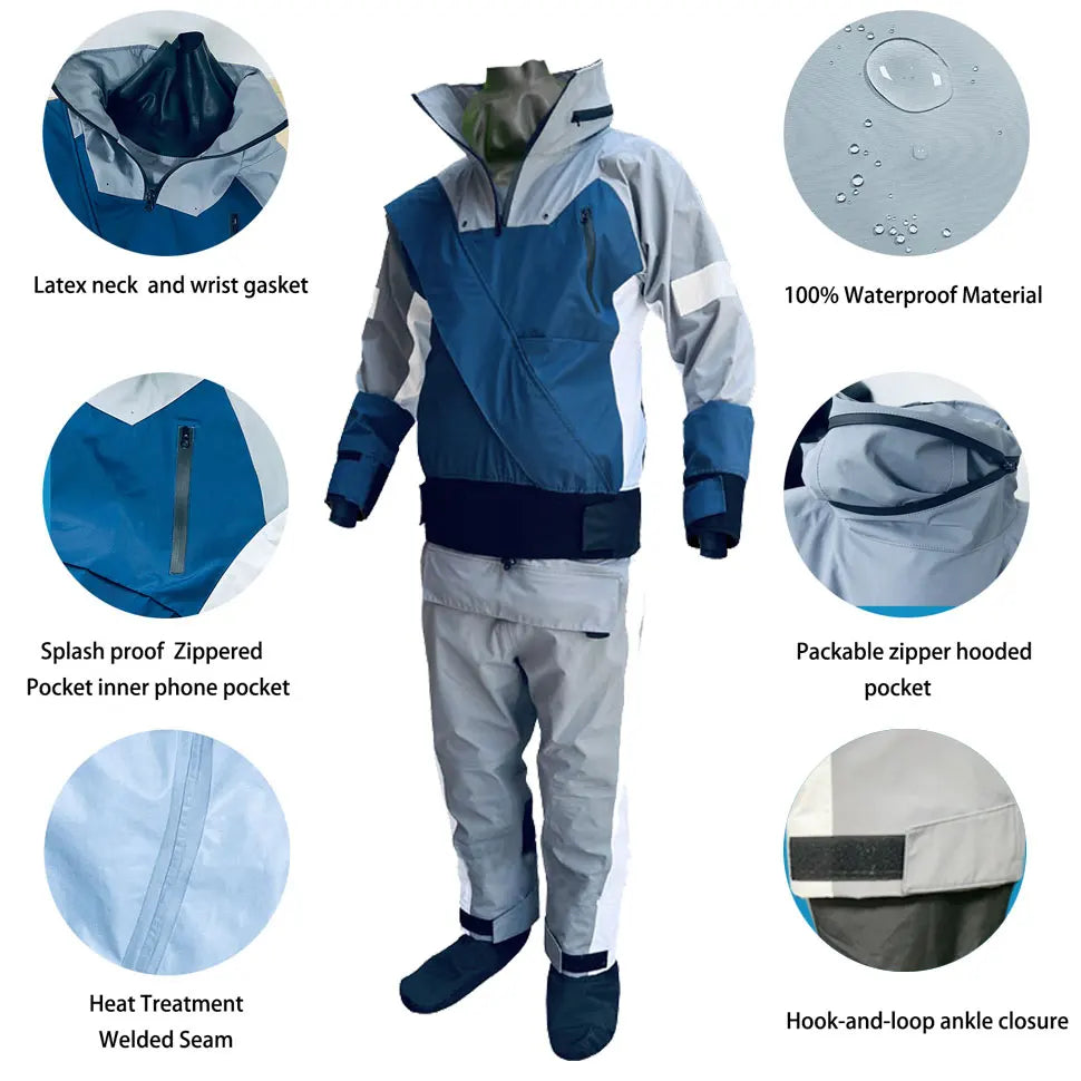 Dry Suit Kayak Drysuits For Men In Cold Water Rafting Sailing Swimming Survival SUP Paddling Warm Waterproof Clothing  In Winter