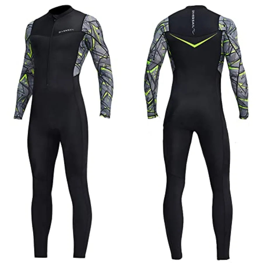 Dive Skins for Men Full Body Swimsuit Rash Guard Scuba Skin Thin Wetsuit, One Pcs Long Sleeve Quick Dry Diving Skin UV Pr