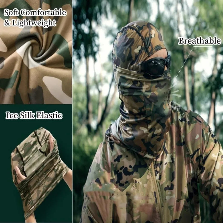 Camo Balaclava Face Mask for Men Women UV Sun Protection Cycling Neck Scarf Gaiter Head Breathable Motorcycle