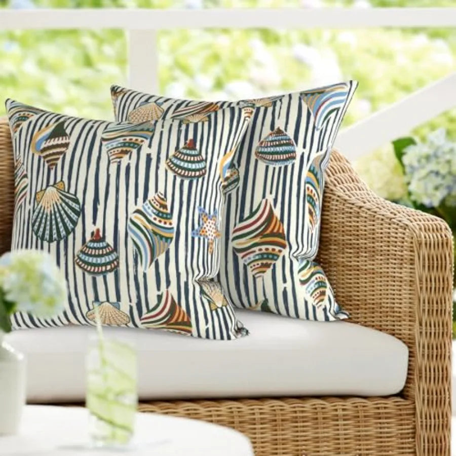 Pack of 2 Waterproof Patio Decorative Throw Pillow for Home, Sofa, Bench and Patio Furniture