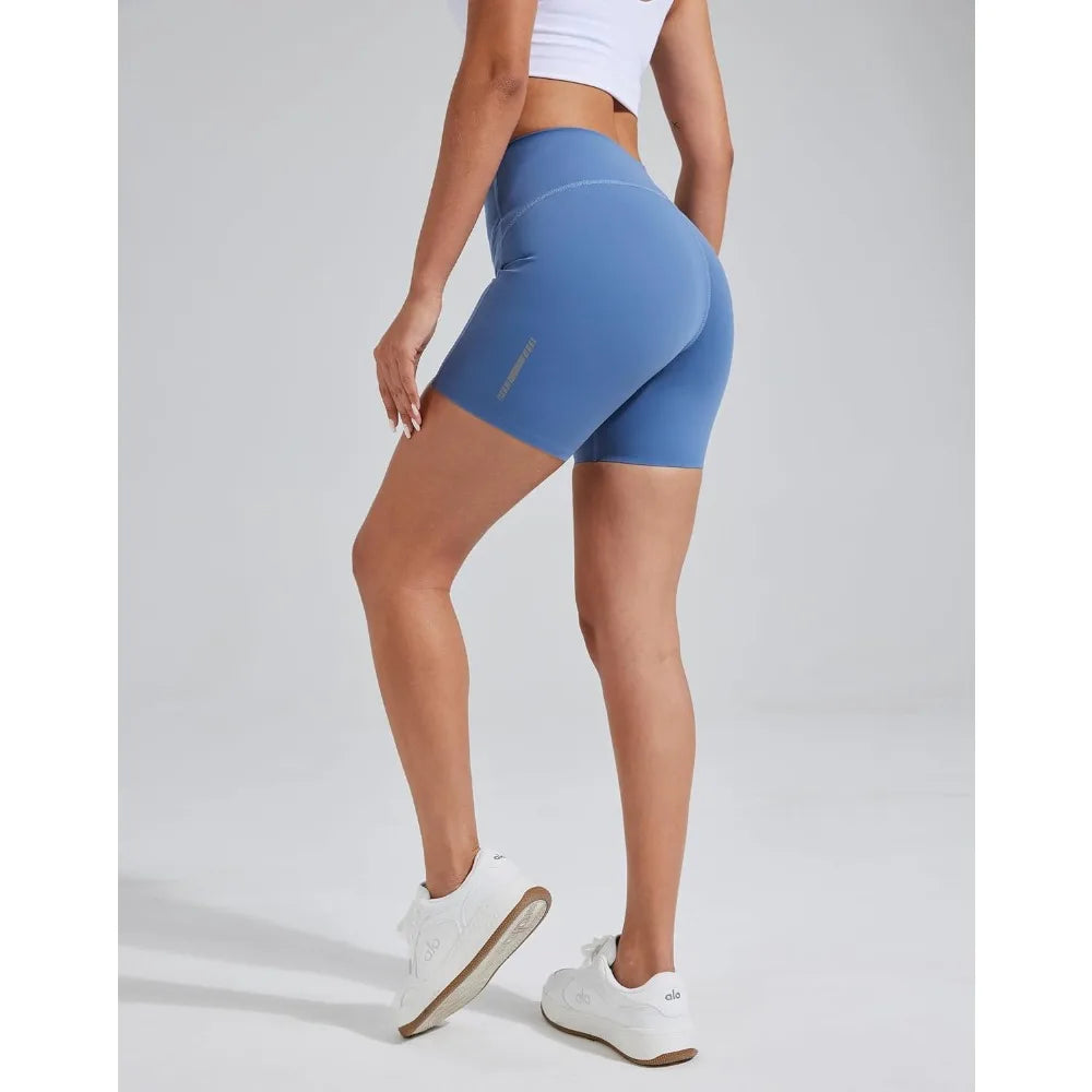 Pioneer Camp 5"/8" Biker Shorts for Women Seamless Tummy Control No Front Seam Yoga Workout Athletic Shorts with Pocket