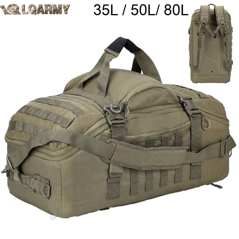 LQARMY 30L 45L 80L Outdoor Mountaineering Bag Molle Tactical Backpack Large Duffel Bag Hiking Camping Travel Bags
