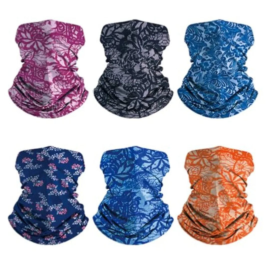 6-Pack Balaclava Face Mask for Men and Women - UV Protection Neck Gaiter, Multi-Use Cycling Mask and Breathable Headband