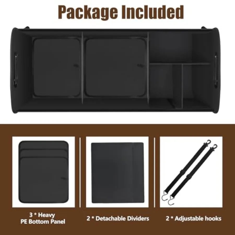 Trunk Organizer - 95L Large Capacity, Non-Slip Bottom, Waterproof, Portable Car Storage for SUV, Truck, Sedan
