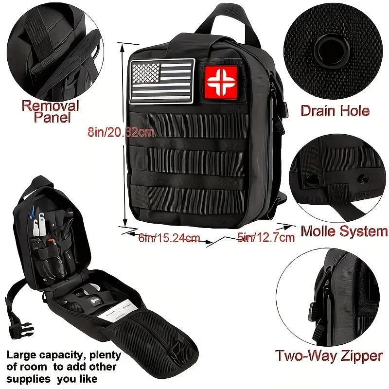 240 Survival Kit for Outdoor Adventure Travel Camping Sports Office Car School Emergency First Aid Equipment Tool Gift for Men And Women