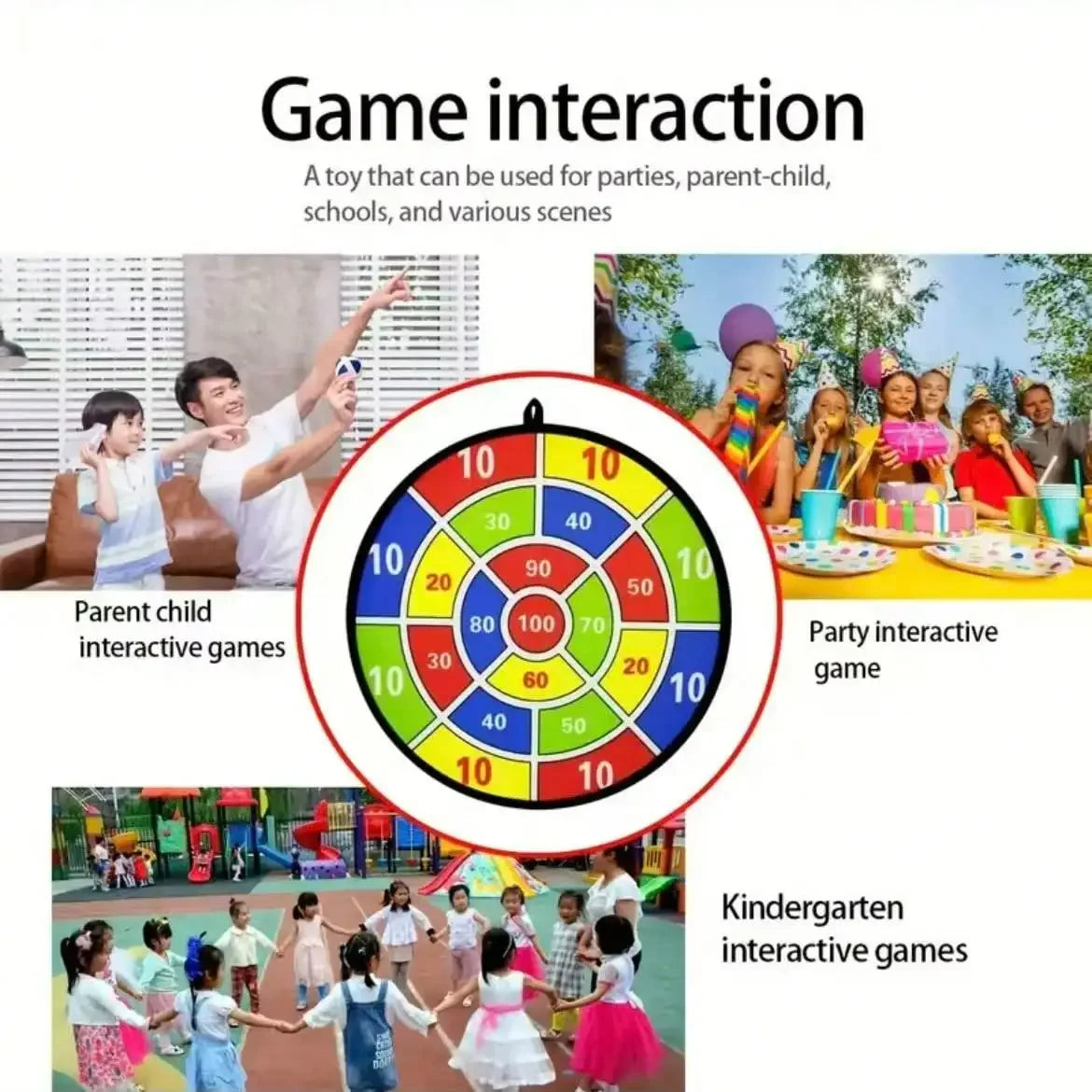 6pcs/12pcs Sticky Ball Dart Board Set, Indoor & Outdoor Toy, Parent-Child Interaction, Birthday Gift, Party Game Supplies