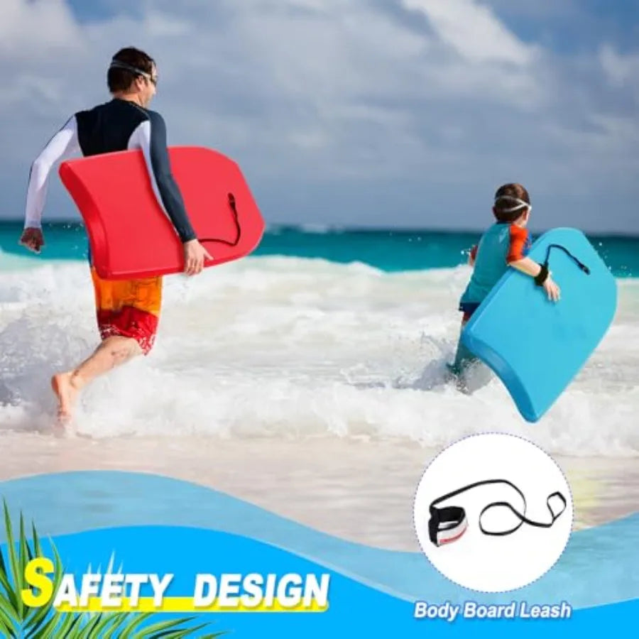 2 Pack Bodyboard for Beach Lightweight Surfboards with EPS Core Pool Skim Boards with Rope Surfing Body Board for Adults Surfing