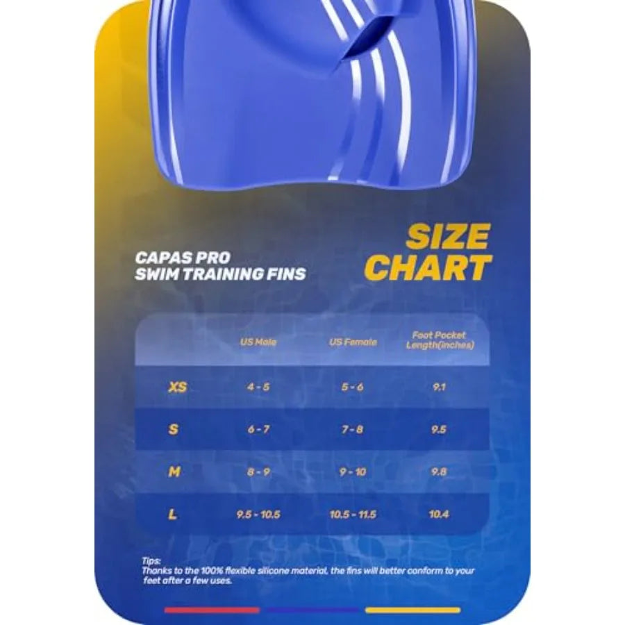 Pro Swim Training Fins with Mesh Bag, Silicone Short Professional Swimming Fins, Left-Right Customized Open Heel Flippers