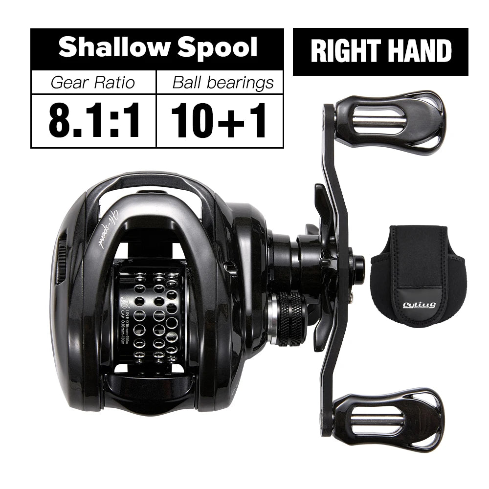Soloking BMC100 BFS Reel 150g Ultralight Baitcaster Reel 8.1:1 Gear Ratio Drag Power 11+1BB Reel Bait Finesse Carbon FishingReel