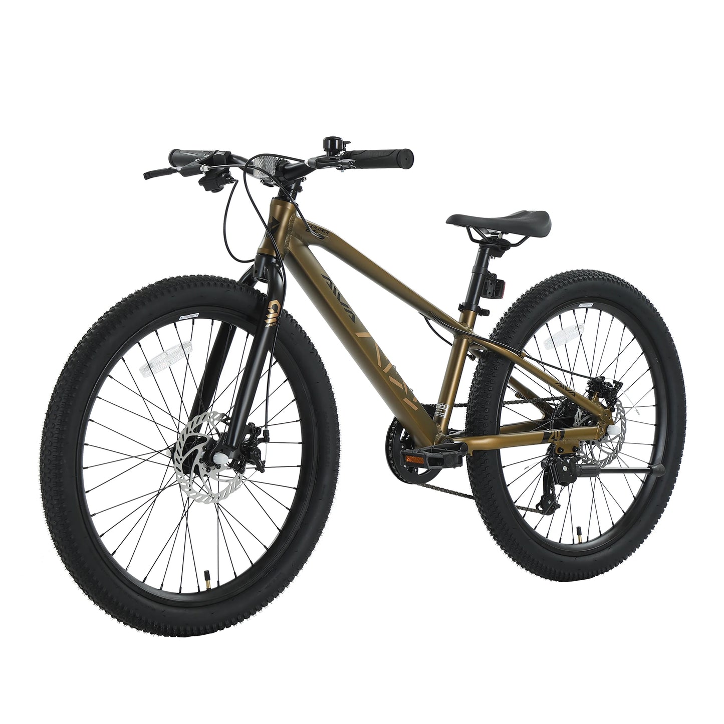 AIVA EXPLOPER24 Hardtail MTB, 7 Speed Mountain Bike, Bicycle for Teenagers and Adults, 24 Inch Wide Tires, Lightweight Aluminum Frame, Front & Rear Disc Brakes