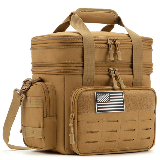 Tactical Lunch Box Expandable Heavy Duty Tactical Leak Proof Insulated Cooler Bag For Outdoor Activities Camping MOLLE Webbing