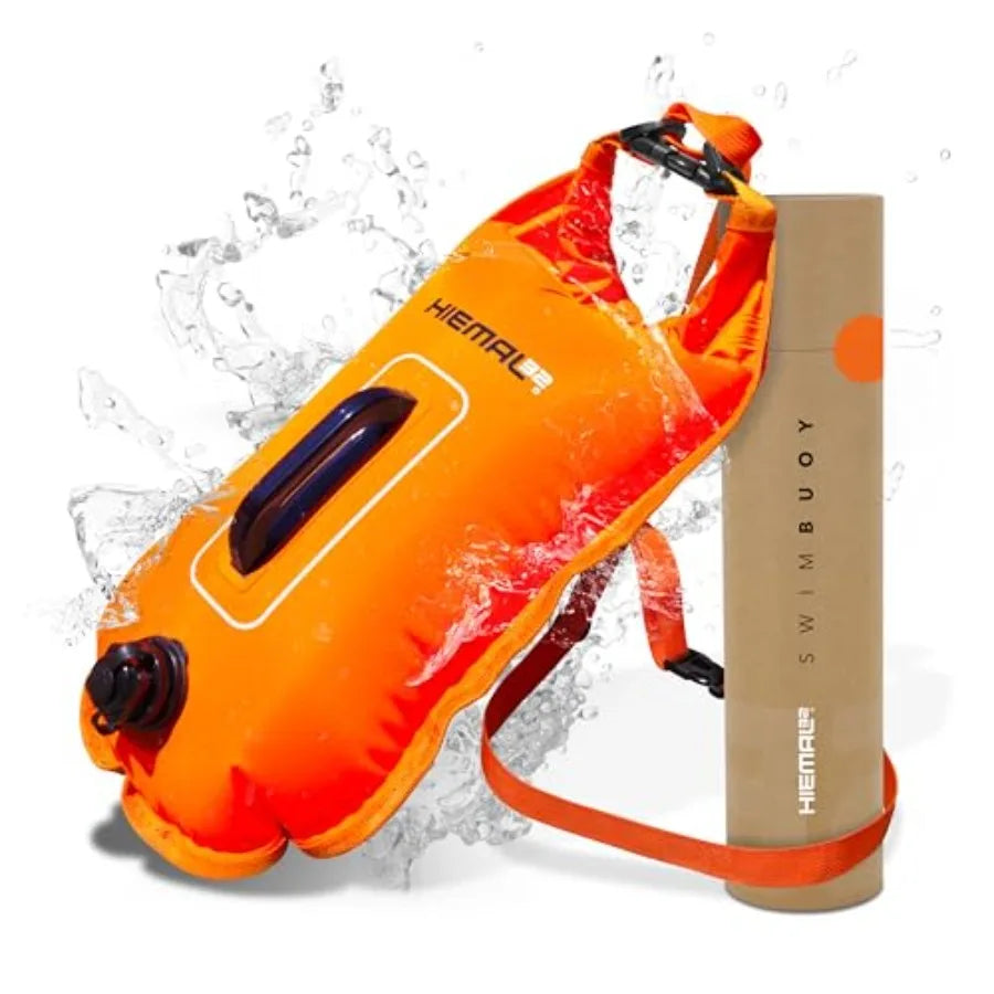 Swim Buoy for Open Water with Dry Bag 15L - Fully Waterproof Swim Bubble - Be Safe with Higher Visibility, Toughened Nylon and