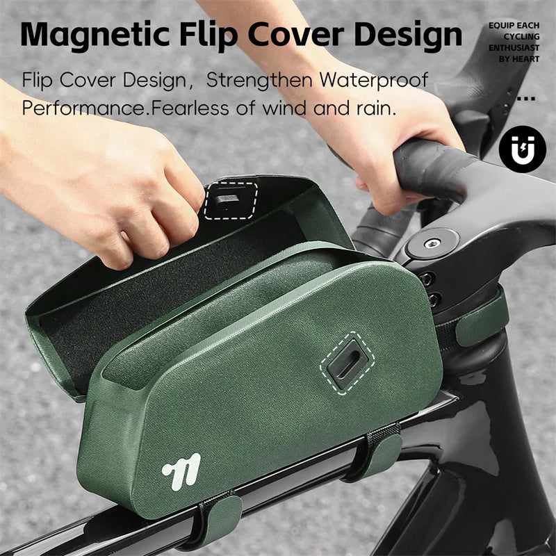 WEST BIKING Bicycle Magnetic Flip Cover Tube Bag Bicycle Tube Bag Convenient Hard Shell Waterproof MTB Road Accessories